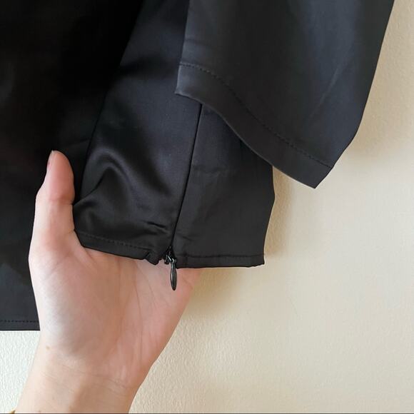 Nasty Gal Black Satin Puff Sleeve Cowl Neck Top - Picture 4 of 6